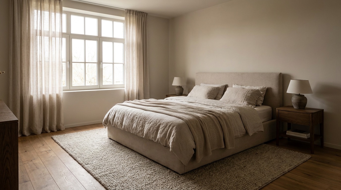 Chambre rénovée à Bruxelles, après travaux